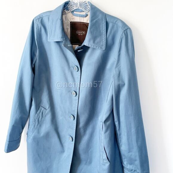 Coach Light Blue Walking Raincoat - Picture 2 of 7